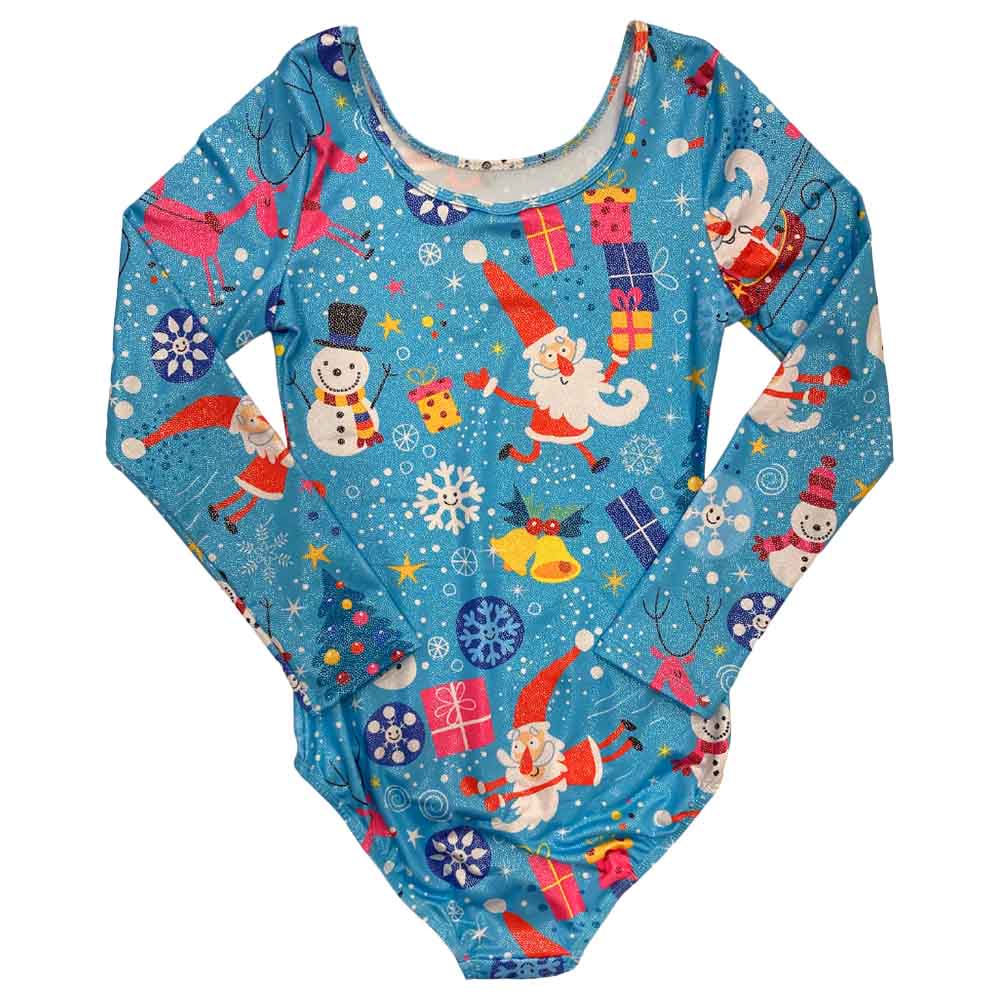 One Sports Snowman Christmas Leotard - Blue