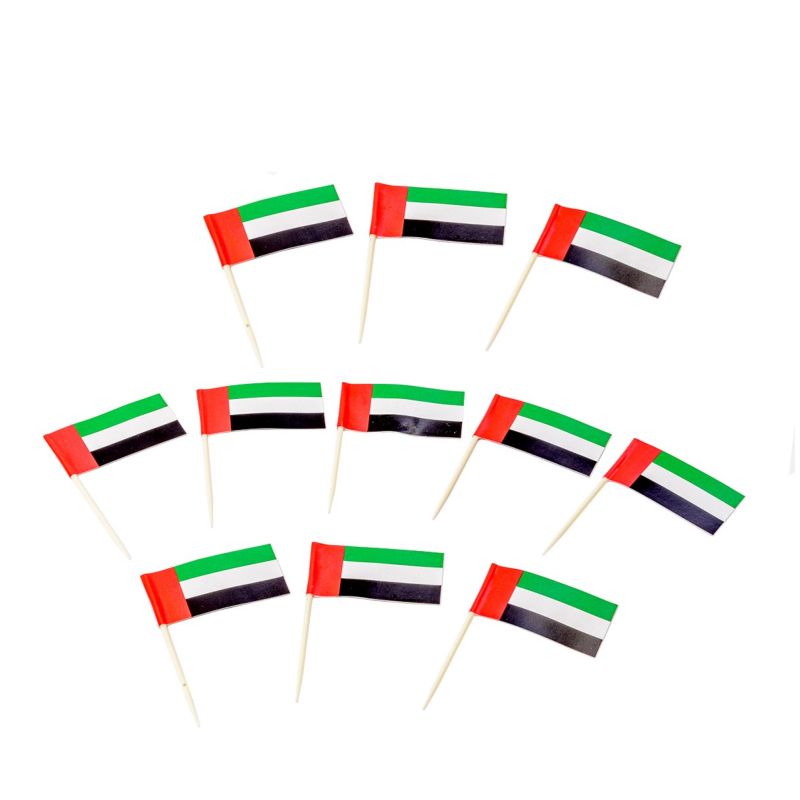 Party Centre - UAE Flag Picks Plastic & Paper - 30pcs