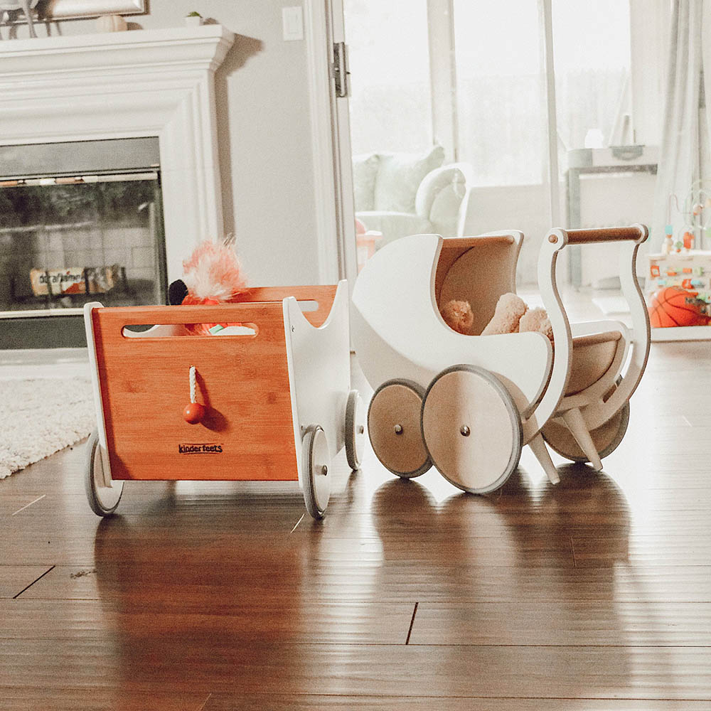 Kinderfeets - Wooden Pram & Walker - White