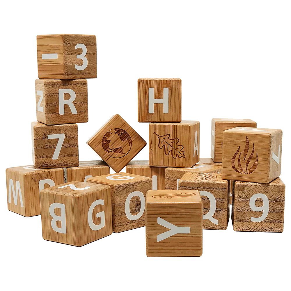 Kinderfeets - Abc Bamboo Blocks - Natural