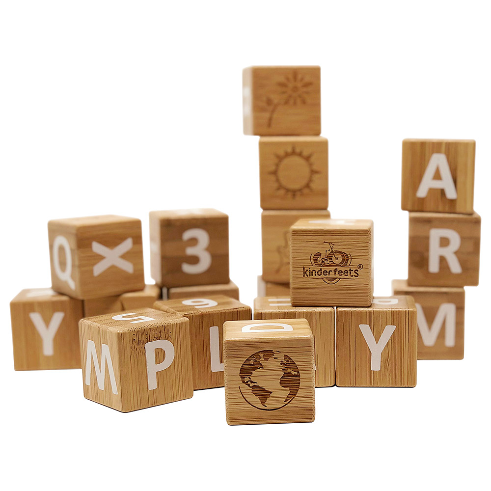 Kinderfeets - Abc Bamboo Blocks - Natural