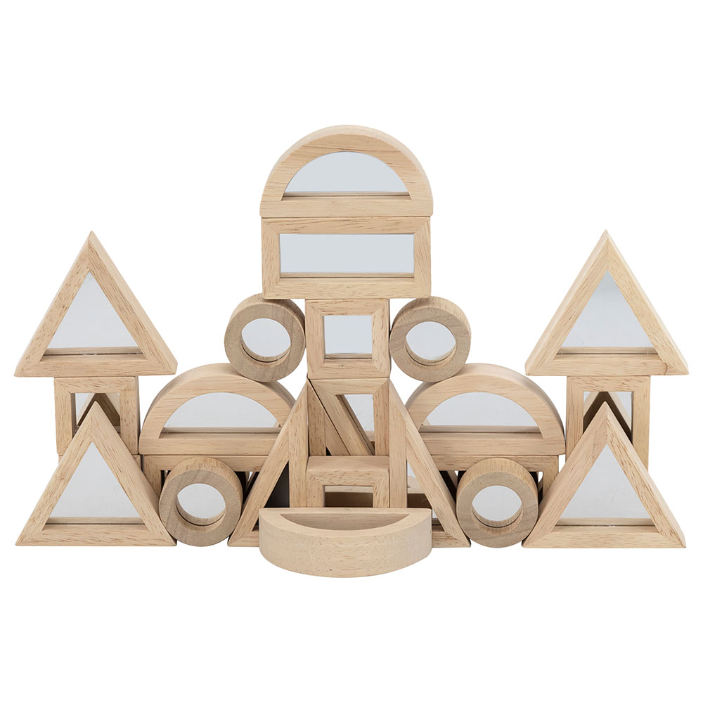Viga - Wooden Mirror Blocks - 24pcs Construction Toy