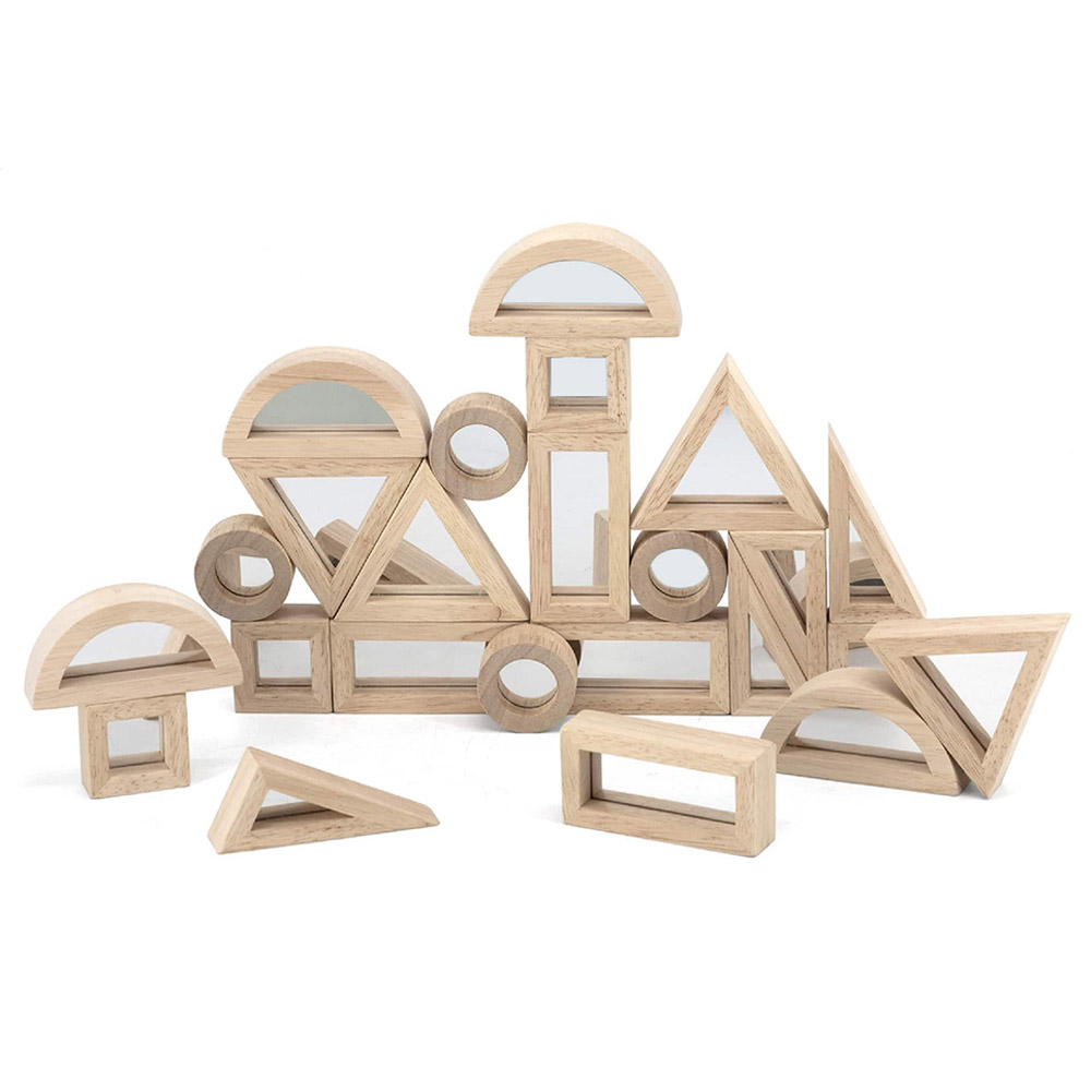 Viga - Wooden Mirror Blocks - 24pcs Construction Toy