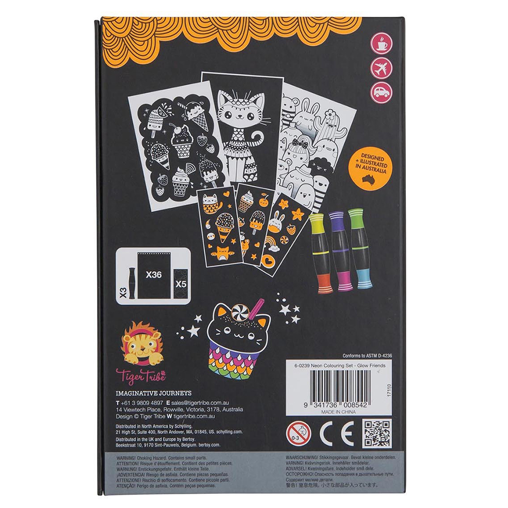 Tiger Tribe - Glow Friends Neon Colouring Set