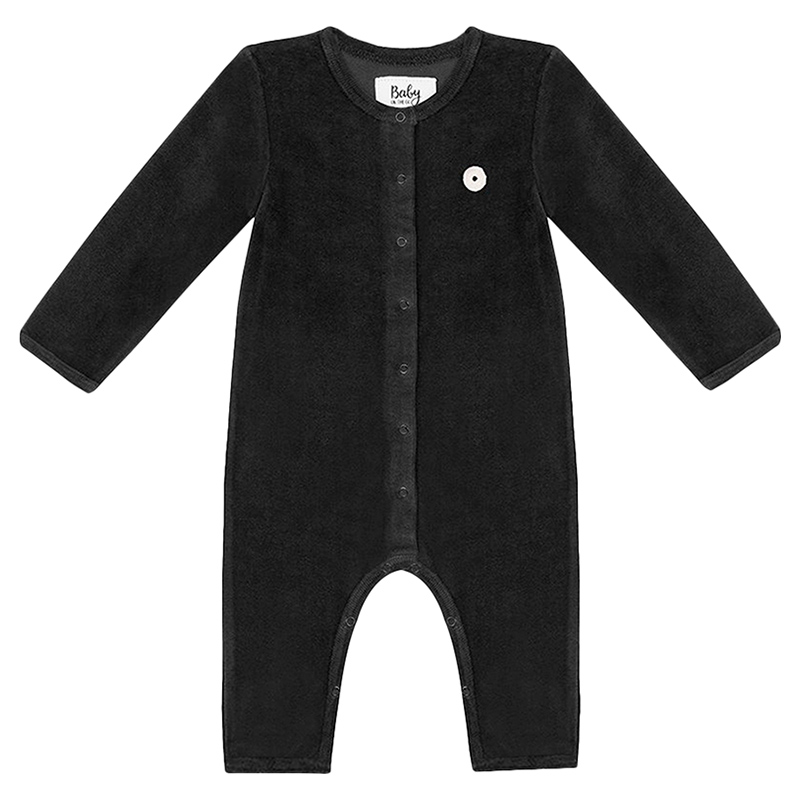 Boreas Velvet Organic Romper - Black