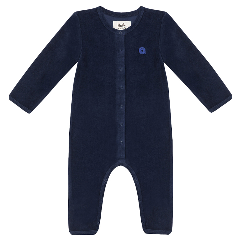 Boreas Velvet Organic Romper - Blue