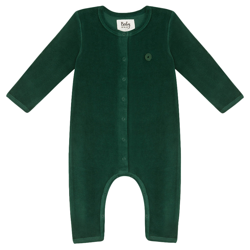 Boreas Velvet Organic Romper - Green