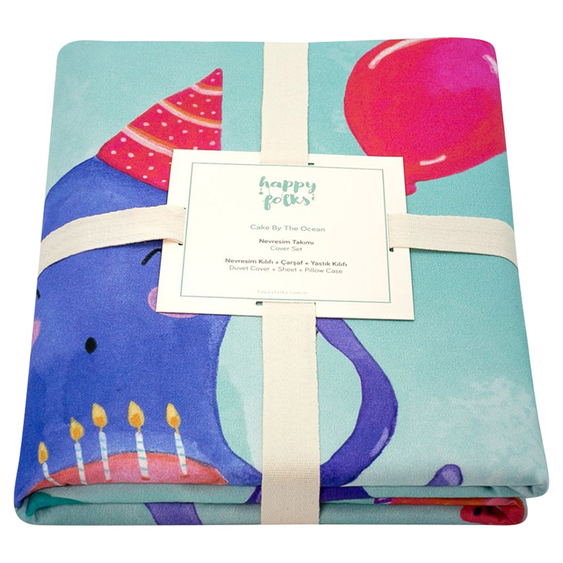 Boreas Cake By The Ocean 100% Cotton Cover Set For 2 Years