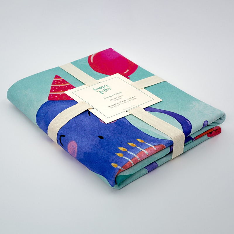 Boreas Cake By The Ocean 100% Cotton Cover Set For 2 Years