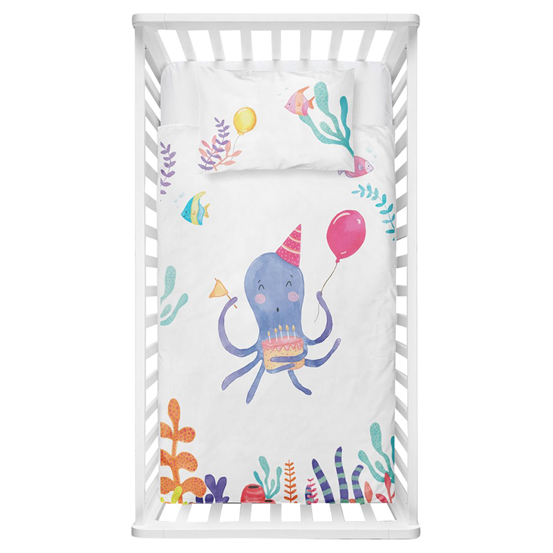 Boreas Birthday Boy Octopus 100% Cotton Cover Set