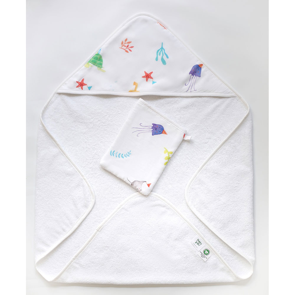 Boreas - Organic Baby Towel 3Pc Set - Cake By The Ocean 