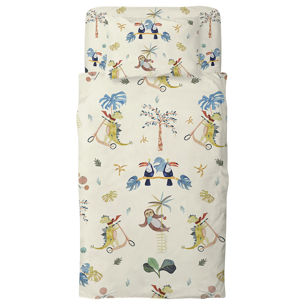 Boreas - Dinosaur 100% Organic Cover Set - 100 x 150 cm - Beige