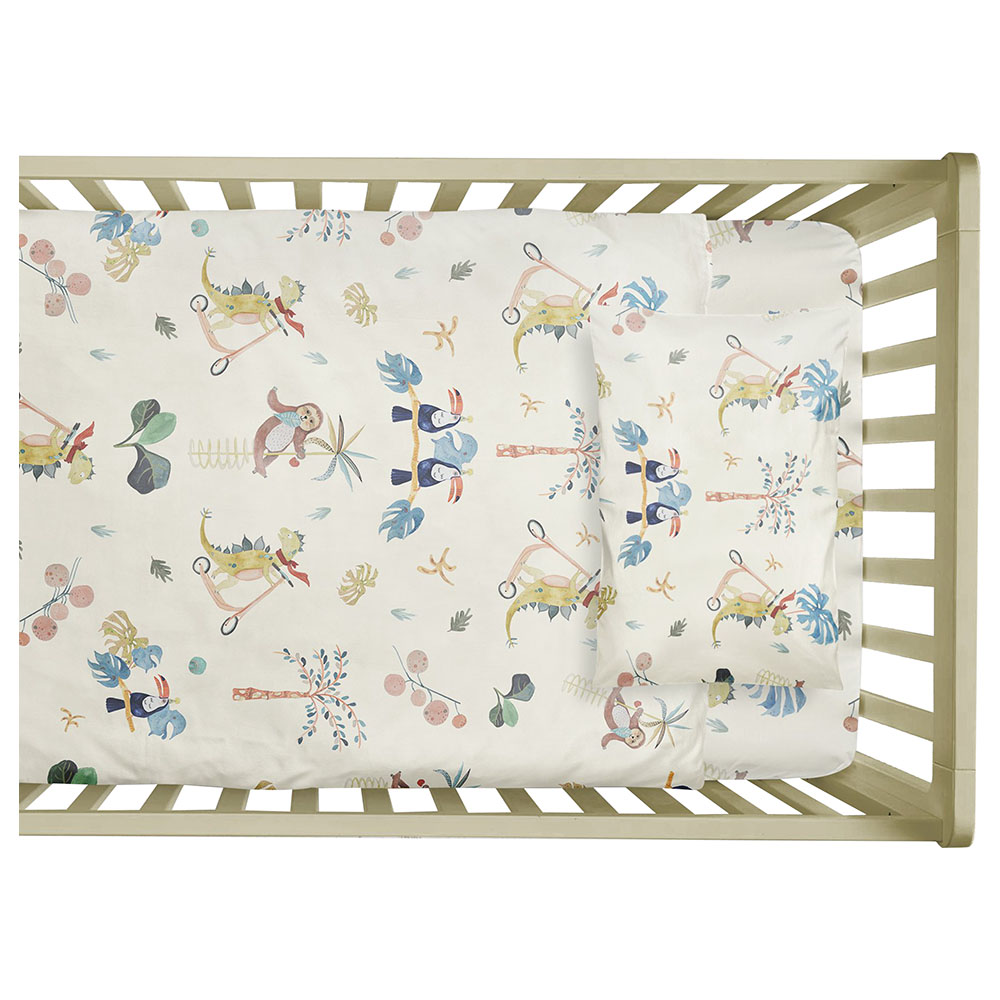 Boreas - Dinosaur 100% Organic Cover Set - 100 x 150 cm - Beige
