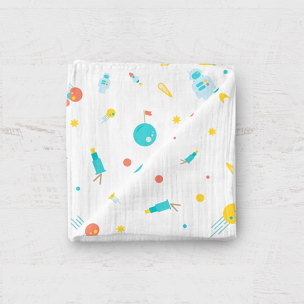 Boreas - To The Moon And Back Muslin & Burp Cloth Set