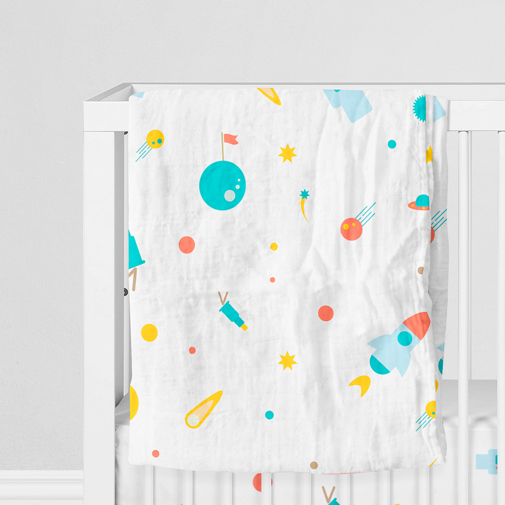 Boreas - To The Moon And Back Muslin & Burp Cloth Set