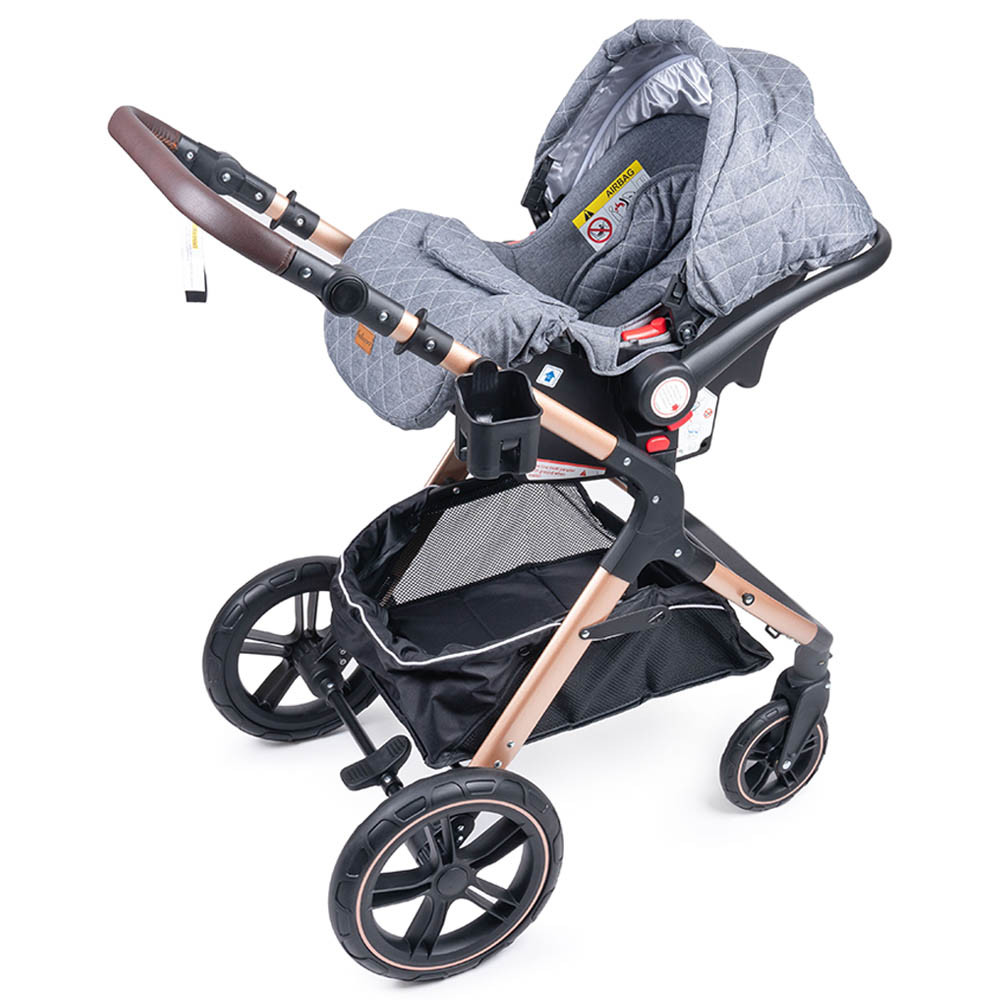 Belecoo - Fold-To-Half Luxury 3-In-1 Travel System - Grey