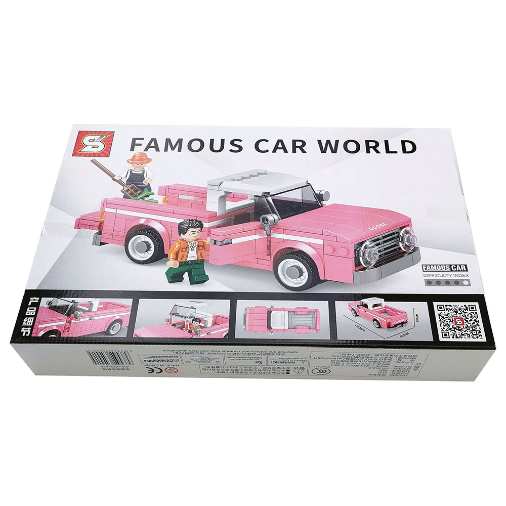 Sembo - Pickup D100 Car Building Blocks - 325 Pcs - Pink