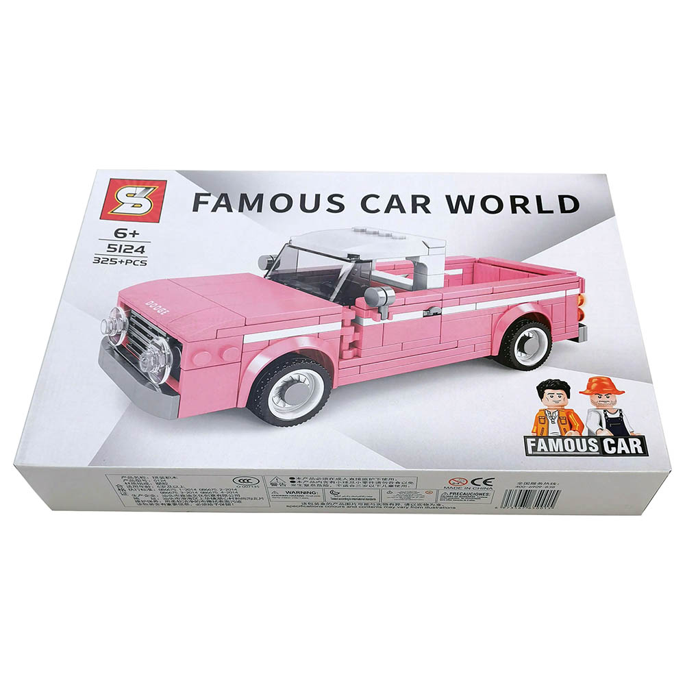 Sembo - Pickup D100 Car Building Blocks - 325 Pcs - Pink