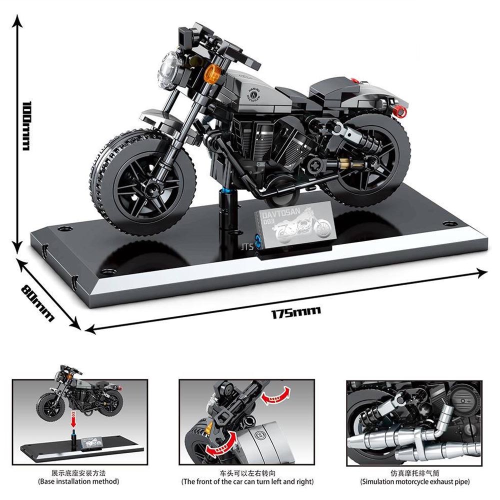 Sembo - Harley Scooter Building Blocks - 189 Pcs - Silver