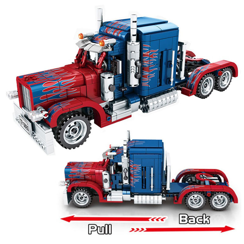 Sembo - Petorbilt Truck Building Blocks - 849+ Pcs - Blue