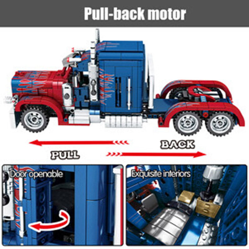 Sembo - Petorbilt Truck Building Blocks - 849+ Pcs - Blue