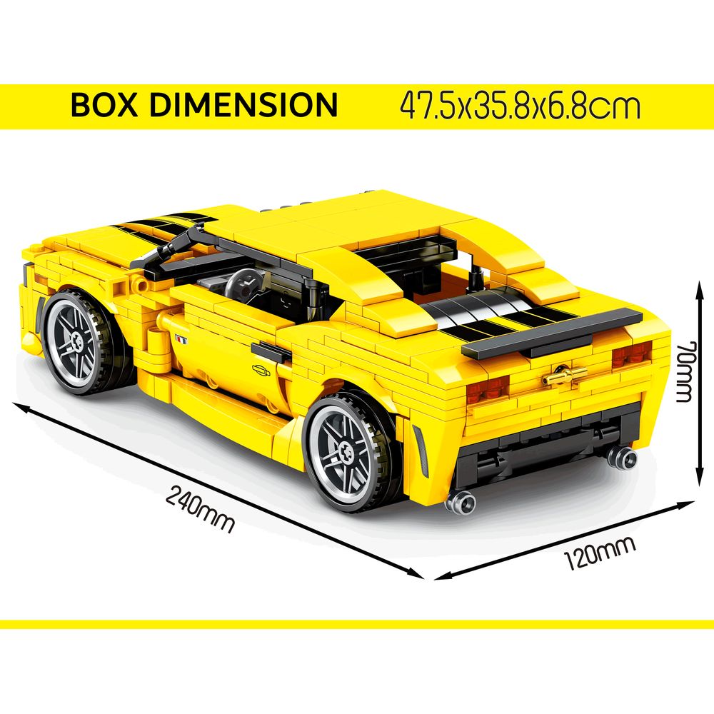 Sembo 8200 - Camero Car Building Blocks - 618 Pcs - Yellow