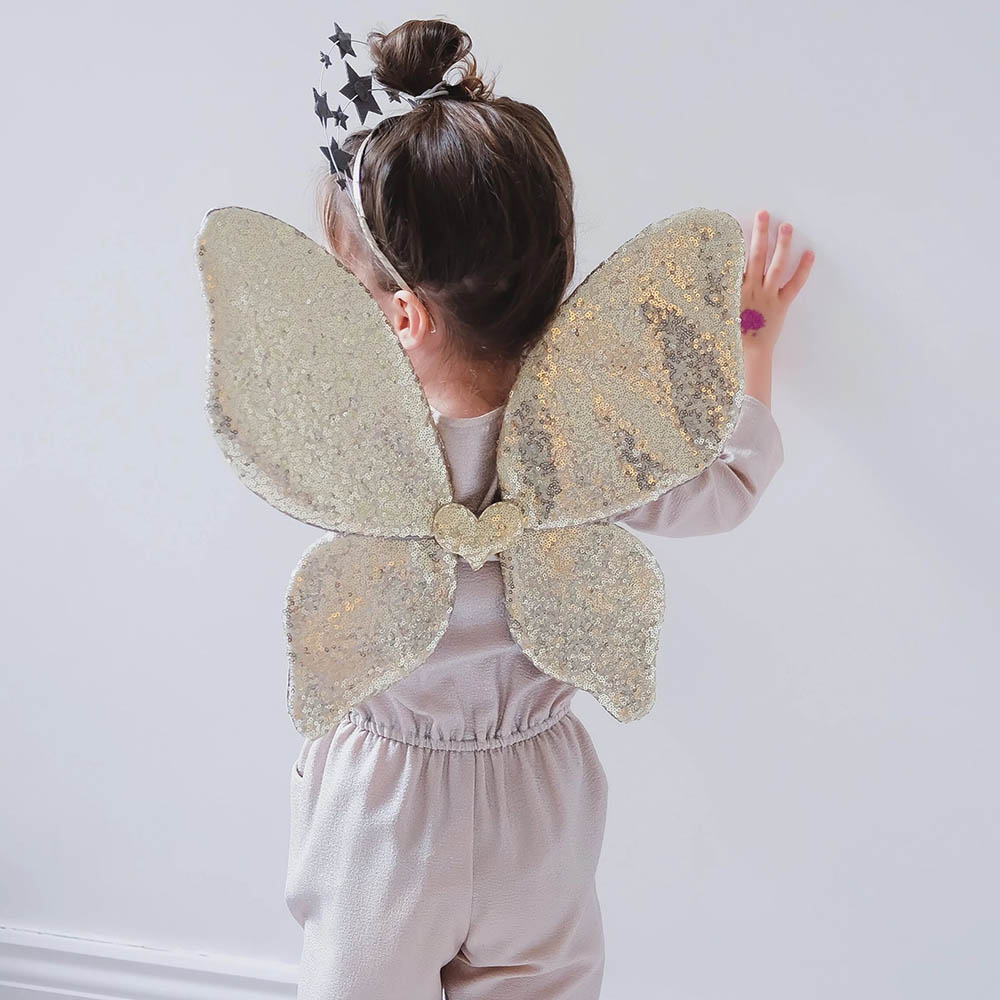 Mimi & Lula - Sparkle Sequin Wings - Gold
