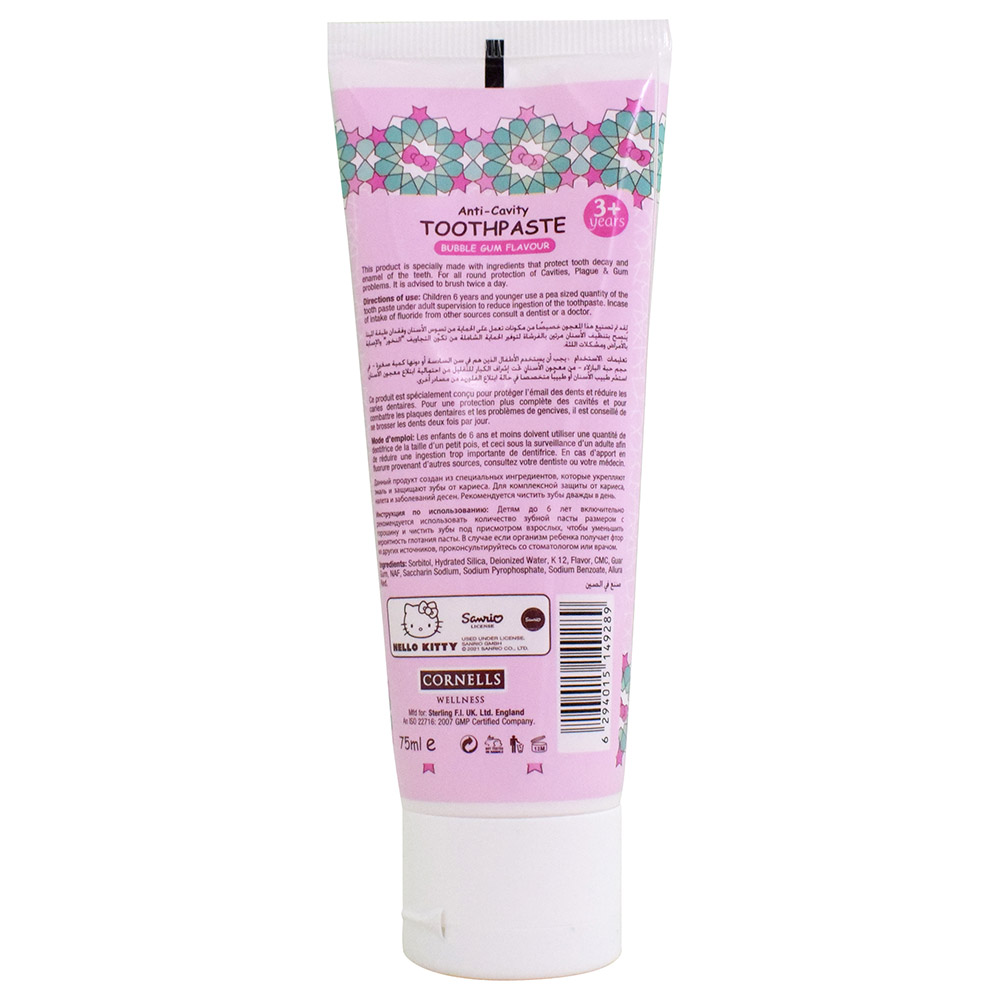 Cornells Wellness - Hello Kitty Tooth Paste - 75Ml - Bubble Gum