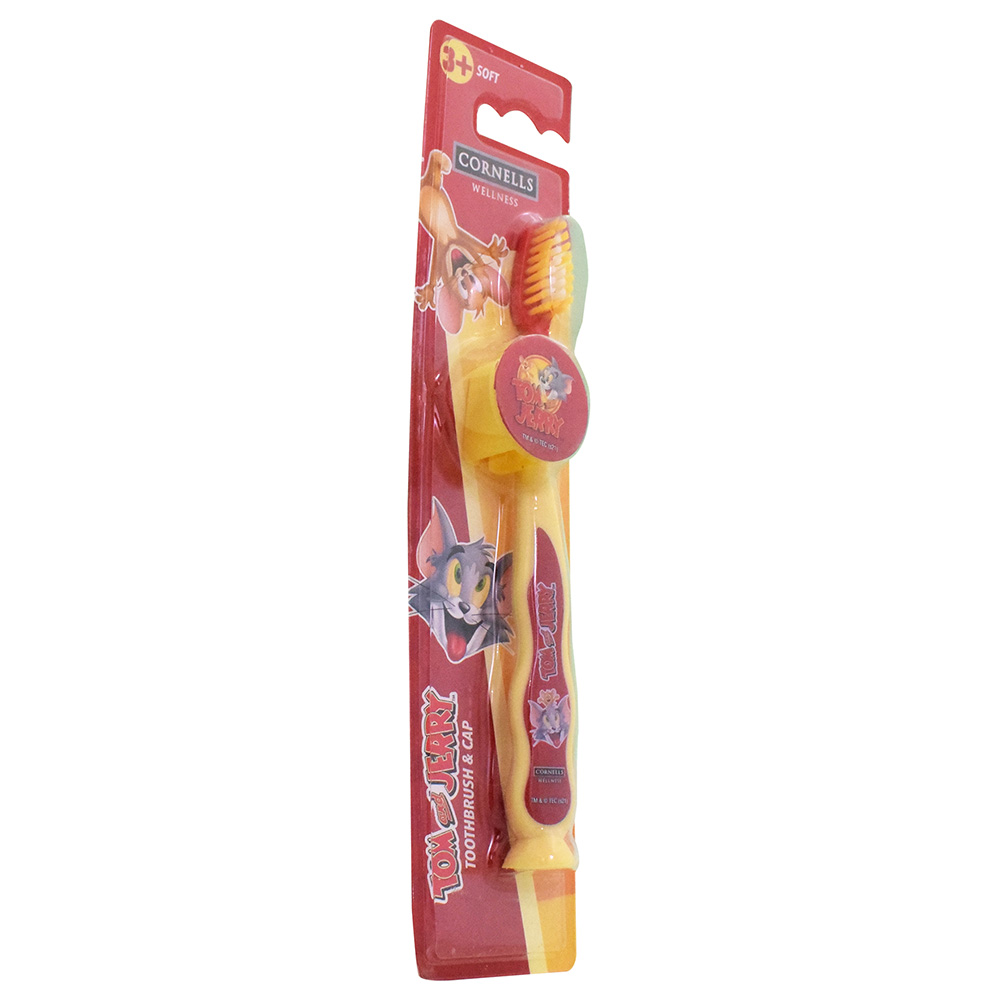 Cornells Wellness - Tom & Jerry Toothbrush With Cap - Red