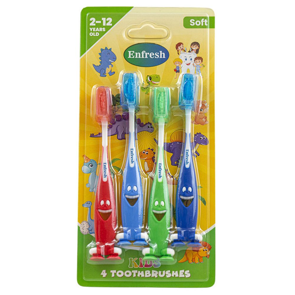 Enfresh - Kids Special Toothbursh With Cap Pack of 4 - Color May Vary