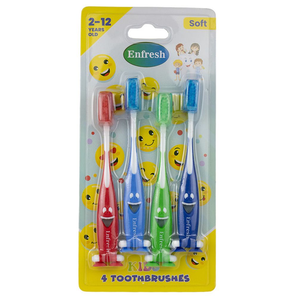 Enfresh - Kids Special Toothbursh With Cap Pack of 4 - Color May Vary