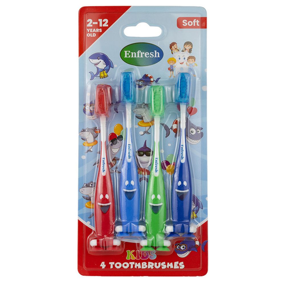 Enfresh - Kids Special Toothbursh With Cap Pack of 4 - Color May Vary