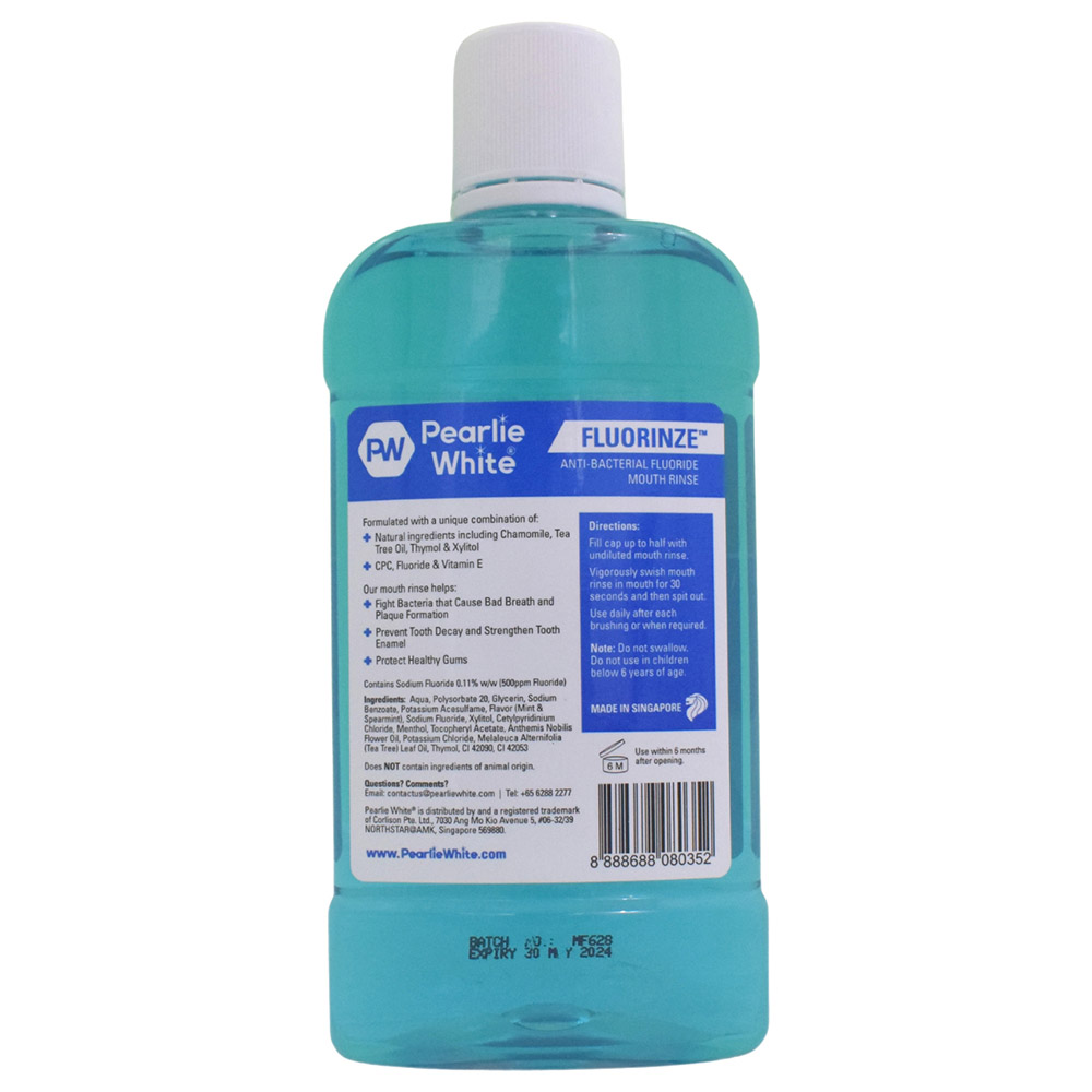 Pearlie White - Fluorinze Mouth Wash - Fresh Mint - 500ml