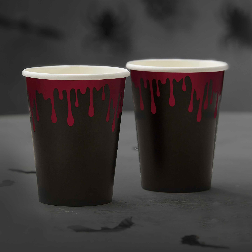 Ginger Ray - Fright Night Blood Drip Metallic Ink Cups - 8pcs