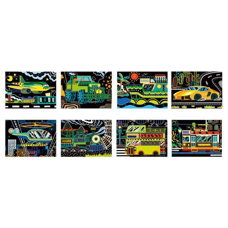 Avenir - Scratch Art Kit - Transportation