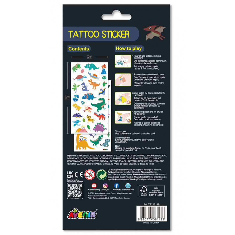 Avenir - TemporaryTattoos - 52pcs - Dino
