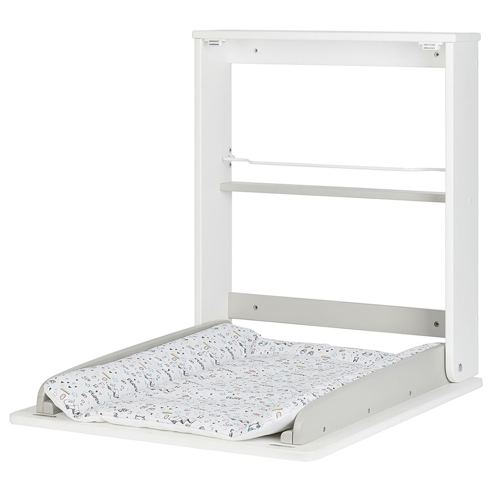 بادابول - طاولة غيار تثبت بالجدار مع حصيرة غيار