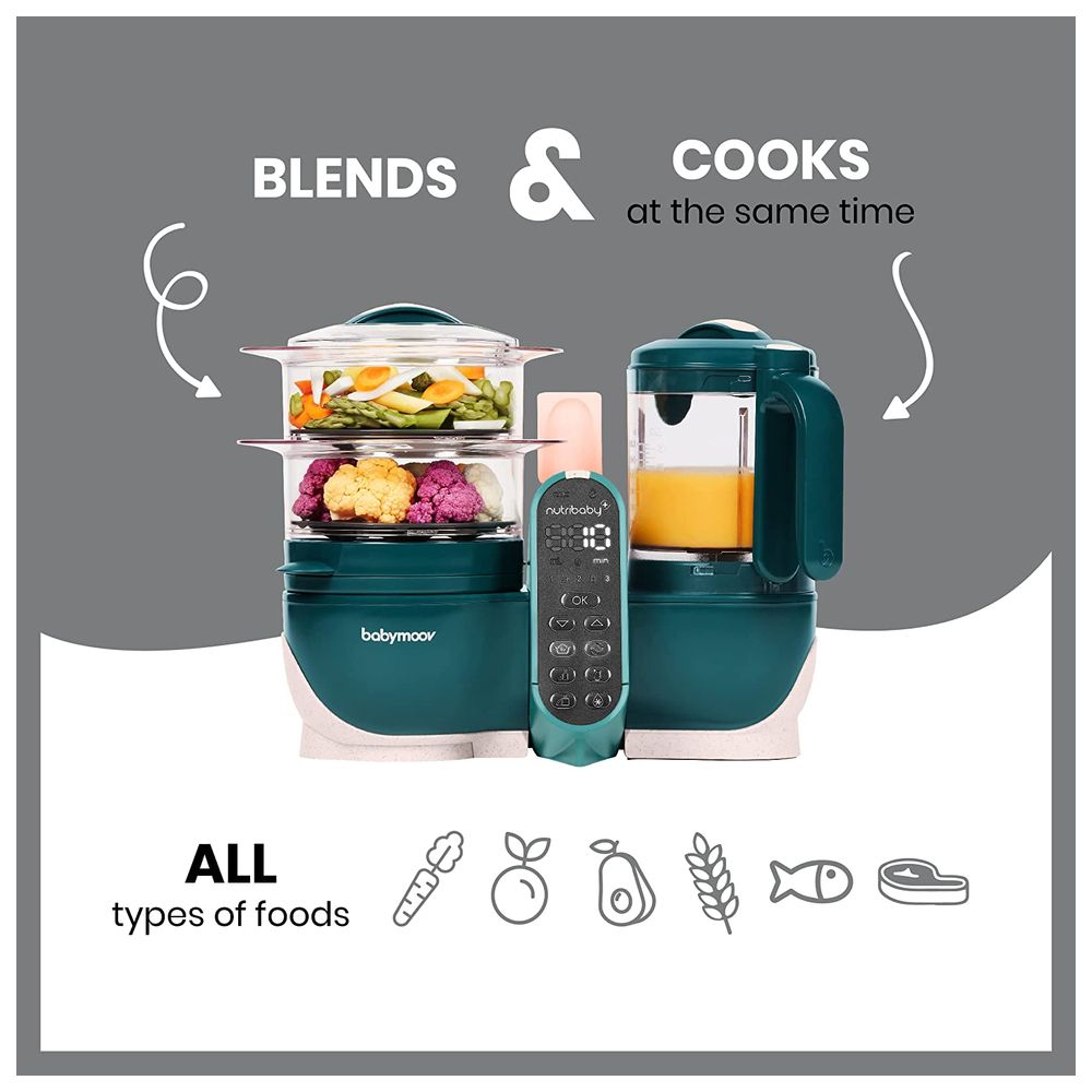 Babymoov - Nutribaby+ 6-in-1 Baby Food Processor - Opal Green