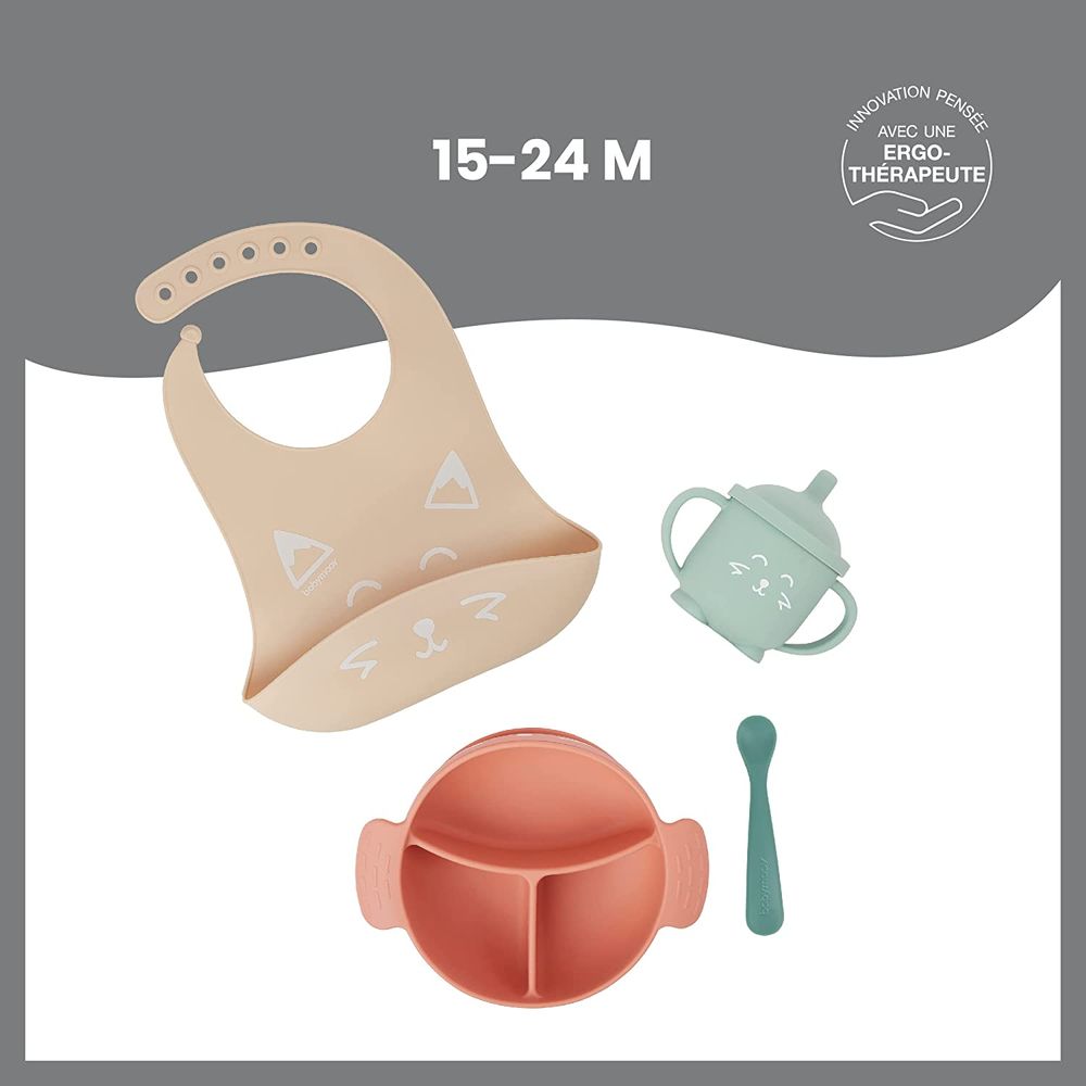 Babymoov - Learn ISY Baby Mealtime Set of 4 - Terracotta Fox