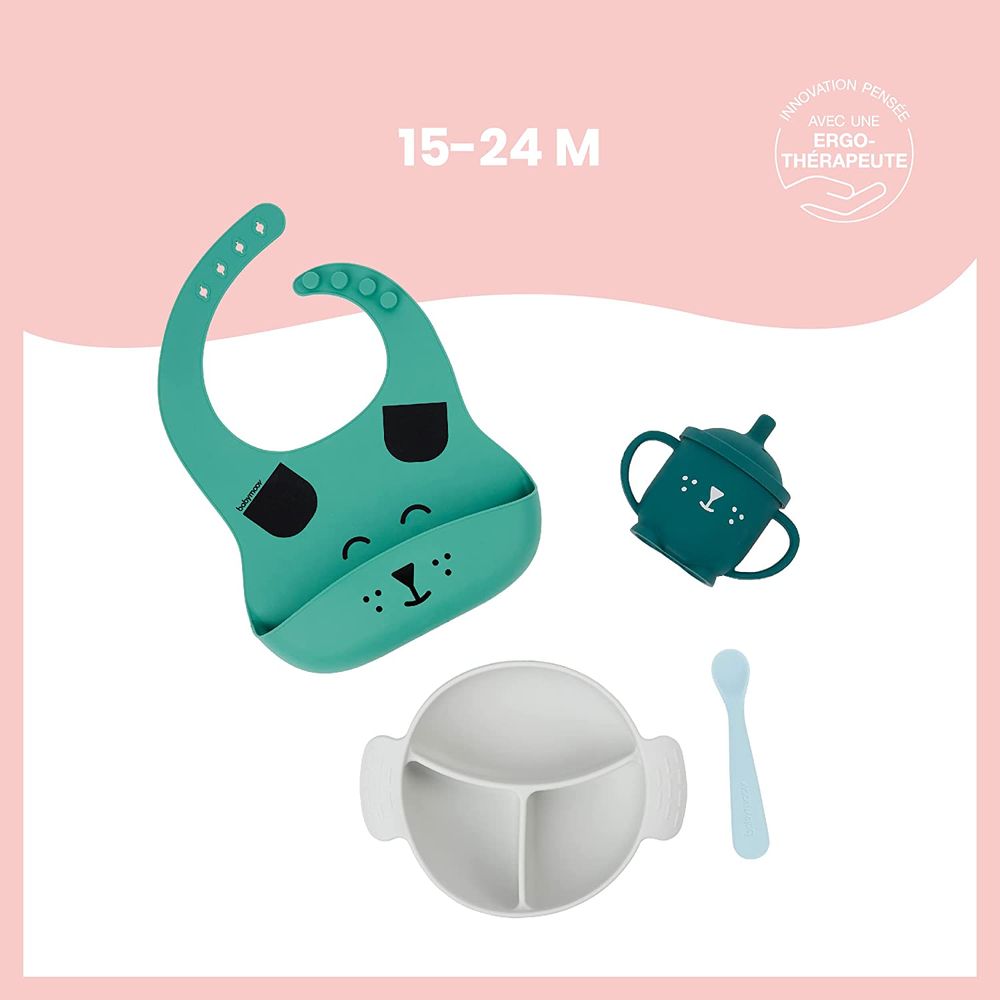 Babymoov - Learn ISY Baby Mealtime Set of 4 - Blue Fox