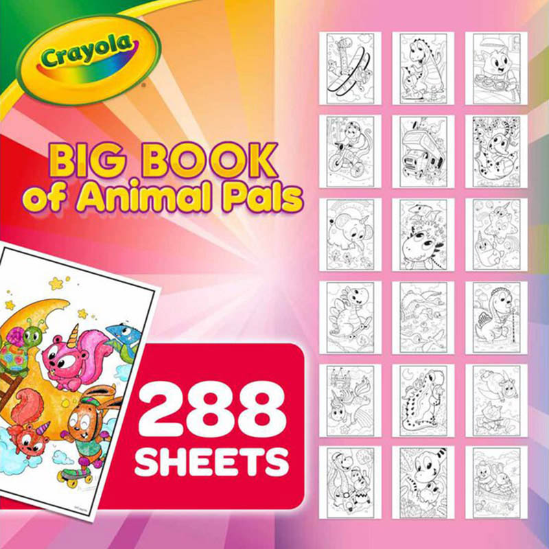 Crayola - 288-Page Colouring Book - Big Book of Animal Pals