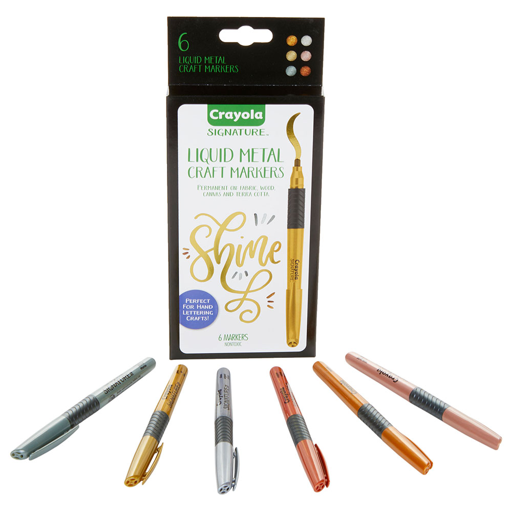 Crayola - Signature Metallic Permanent Markers - 6pcs