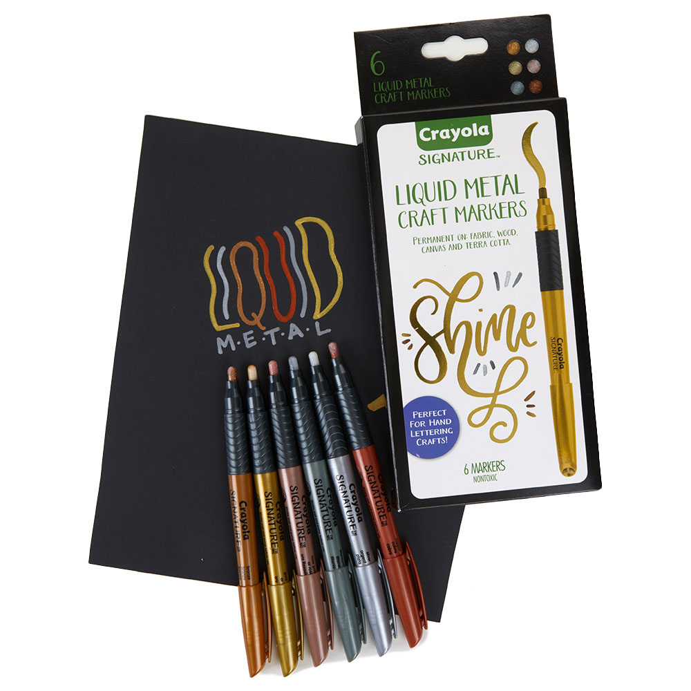 Crayola - Signature Metallic Permanent Markers - 6pcs