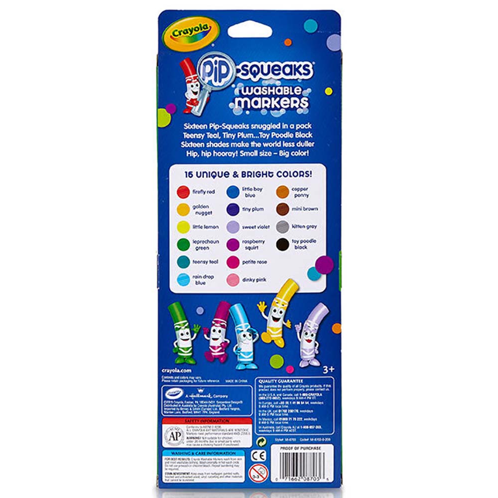 Crayola - Washable Pip-Squeaks Markers - 16pcs