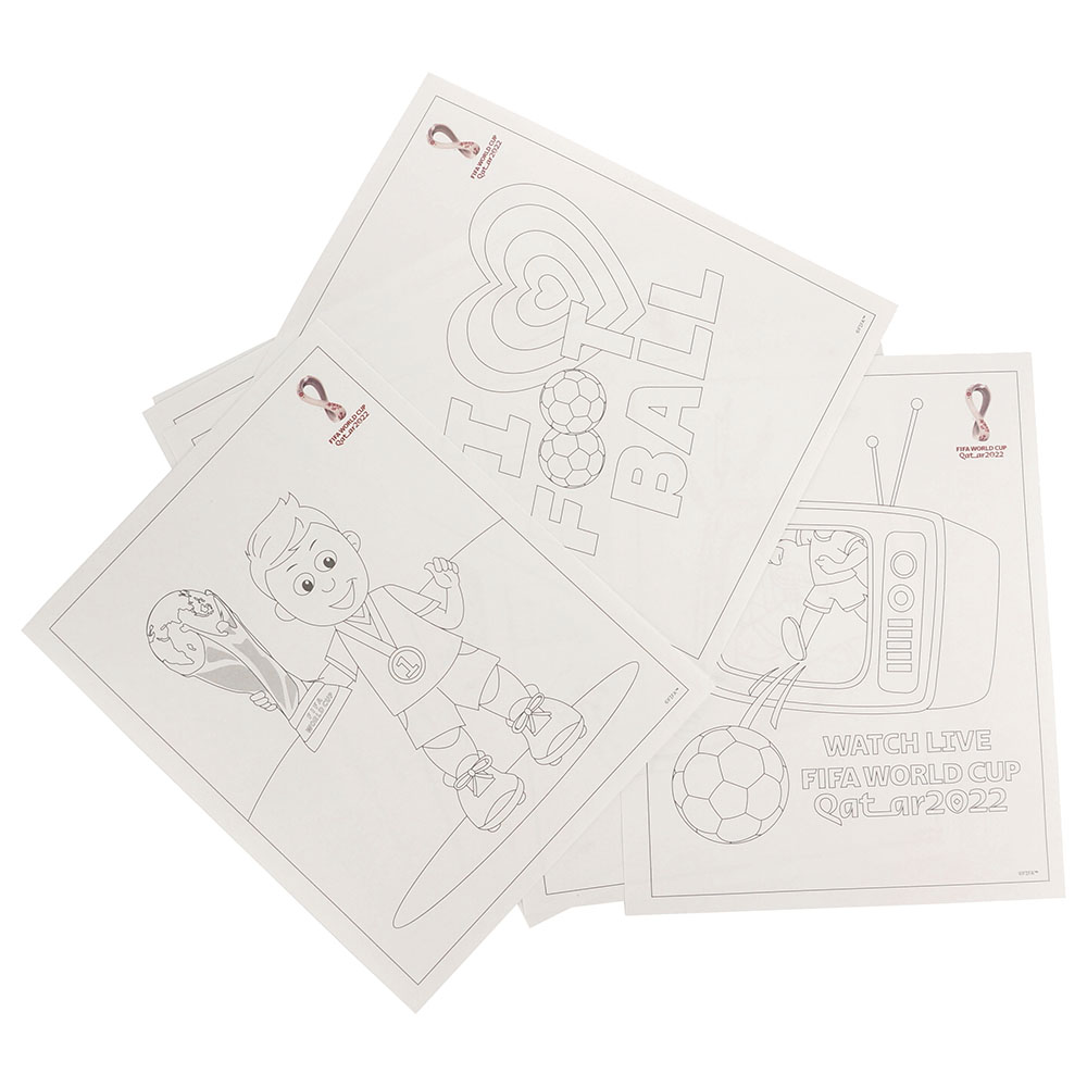 Fifa - World Cup Qatar 2022 Football Colouring Sheets with Crayons