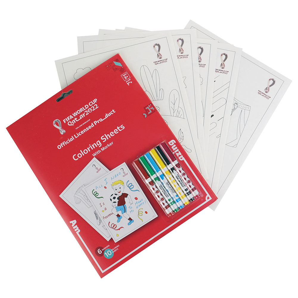 Fifa - World Cup Qatar 2022 Football Colouring Sheets with Markers