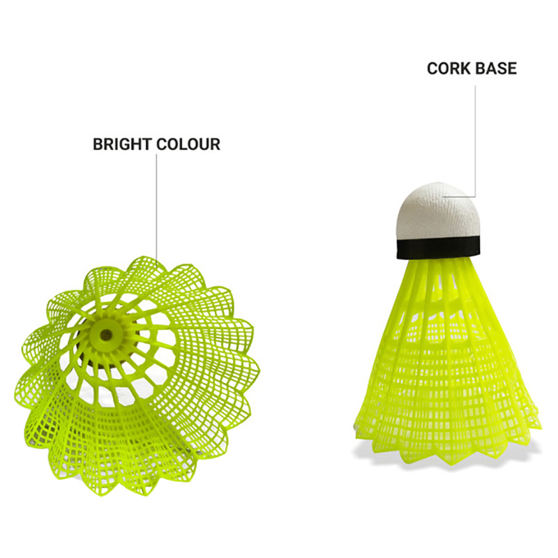 Jaspo - Badminton Shuttlecock Pack of 6 - Yellow