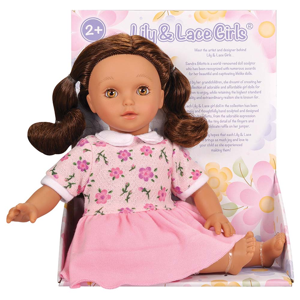 Lotus - Soft-Bodied Hispanic Baby Doll - 11.5-inch - Pink
