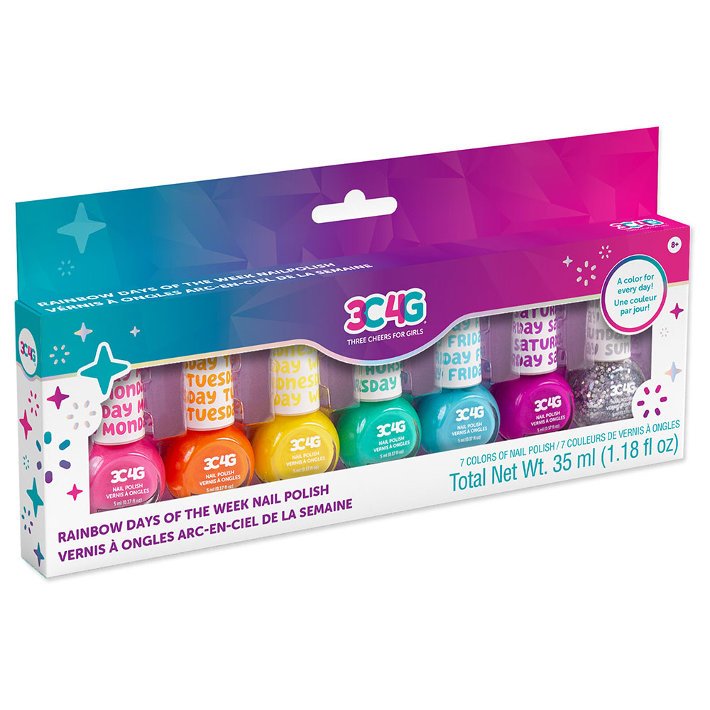 3C4G - Rainbow Bright Nail Polish Days of the Week 7pcs