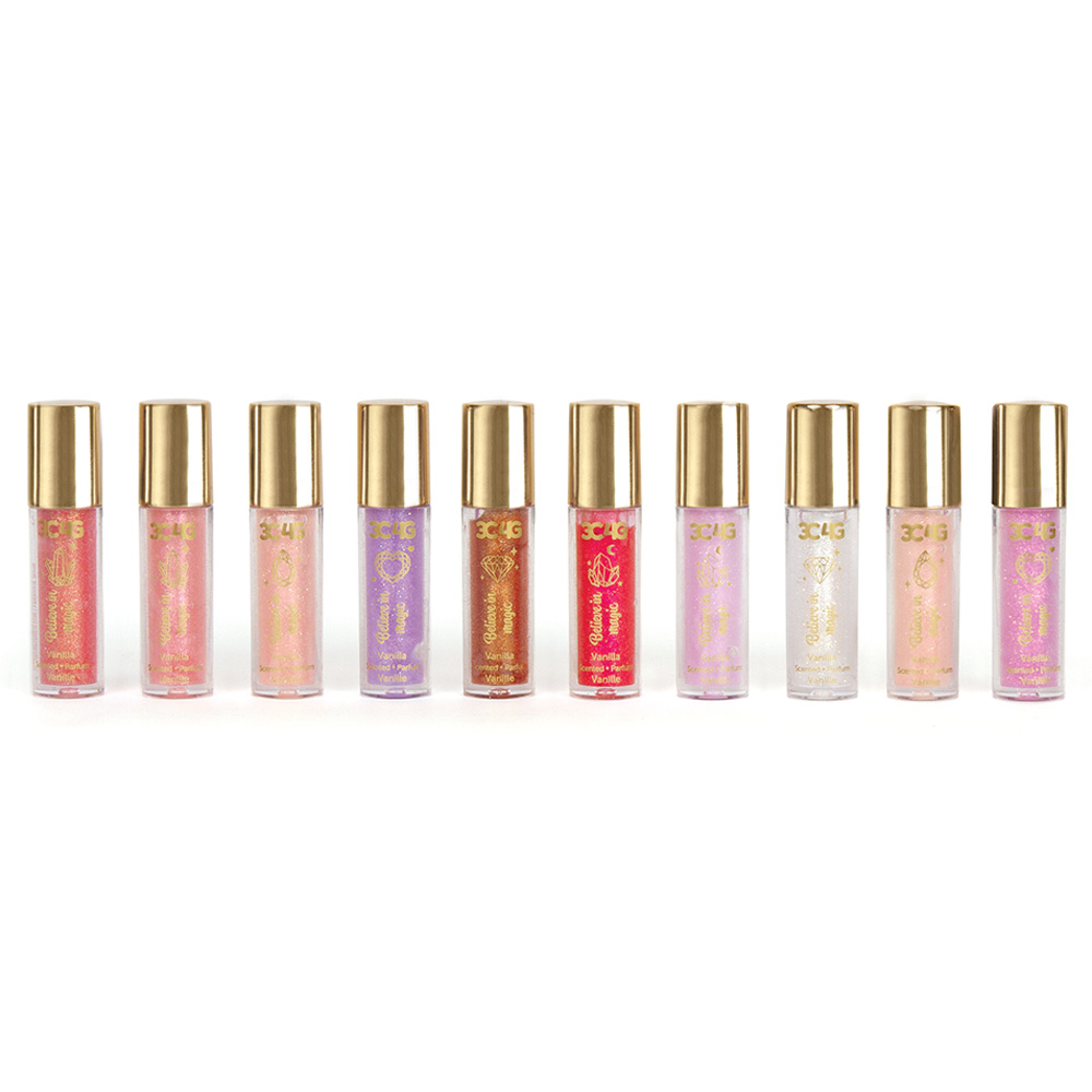3C4G - Pink & Gold 10Pk Lip Gloss-Makeup